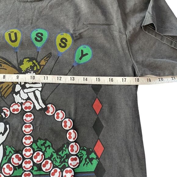 Stussy LSD Tribe Short Sleeve T-Shirt Tee in Black Graphic Crewneck Peace Sign - Picture 11 of 13